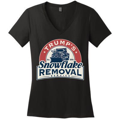 TrumpS Snowflake Removal Service Funny Trump 2024 Gift Love Women's V-Neck T-Shirt