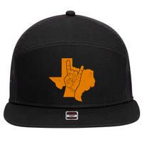 Texas State Rock N Roll 7 Panel Mesh Trucker Snapback Hat