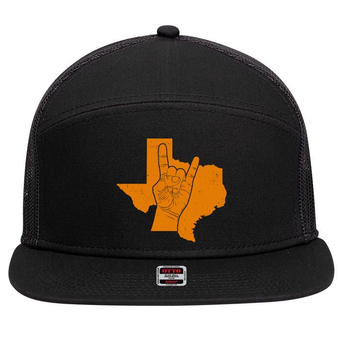 Texas State Rock N Roll 7 Panel Mesh Trucker Snapback Hat