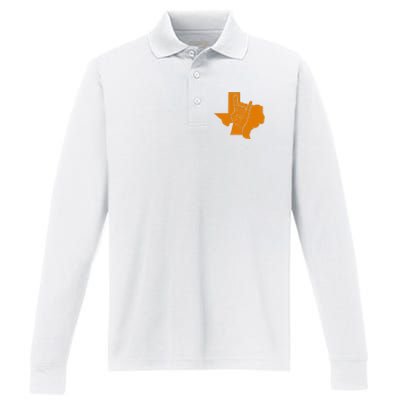 Texas State Rock N Roll Performance Long Sleeve Polo