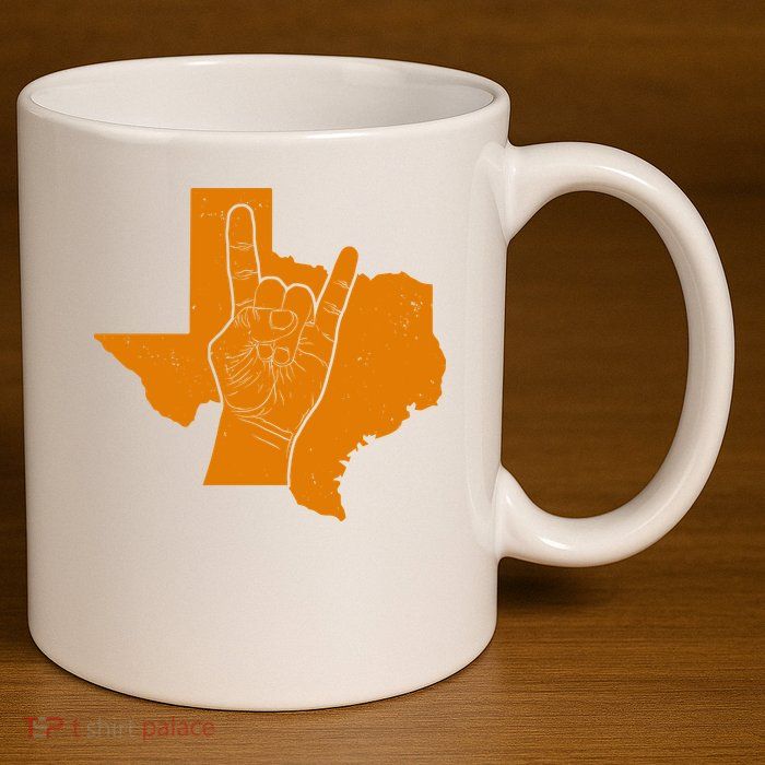 Texas State Rock N Roll 11oz C Handle Ceramic Mug