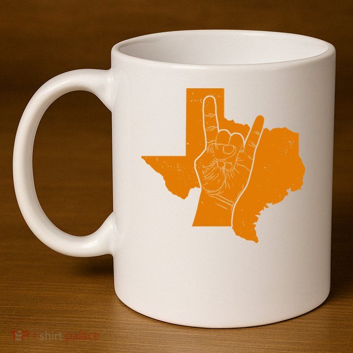 Texas State Rock N Roll 11oz C Handle Ceramic Mug