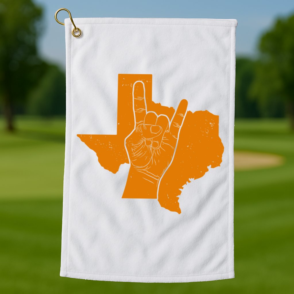 Texas State Rock N Roll Golf Towel
