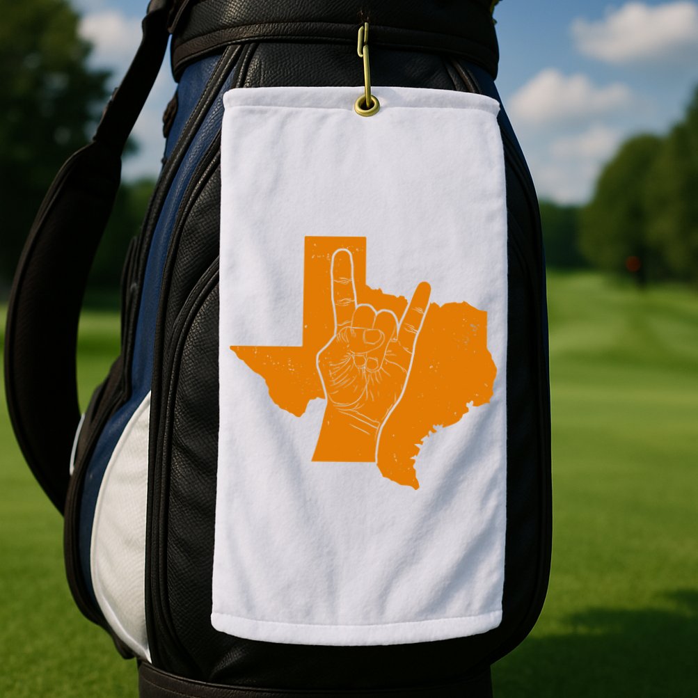 Texas State Rock N Roll Golf Towel