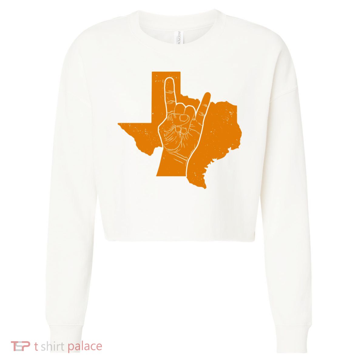 Texas State Rock N Roll Cropped Pullover Crew