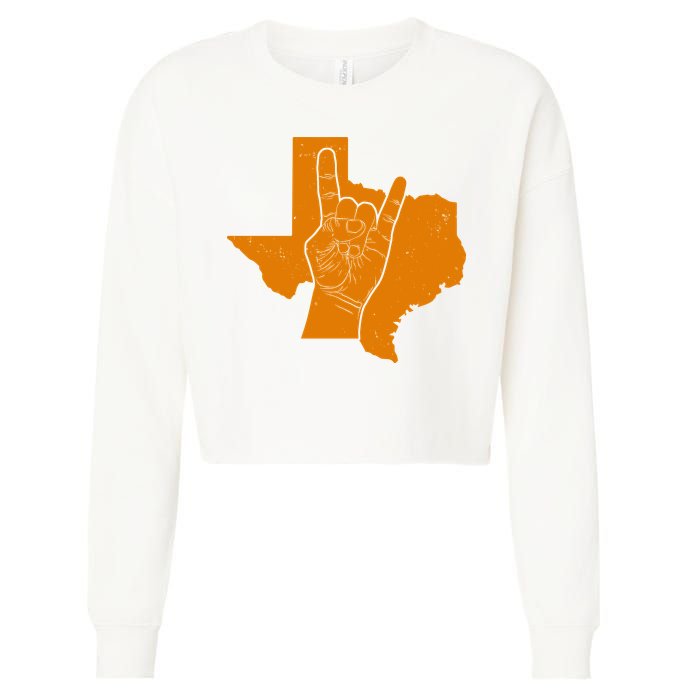Texas State Rock N Roll Cropped Pullover Crew