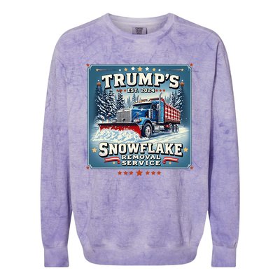 TrumpS Snowflake Removal Service Funny Trump 2024 Gift Colorblast Crewneck Sweatshirt