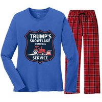 TrumpS Snowflake Removal Service Funny Gift Women's Long Sleeve Flannel Pajama Set 