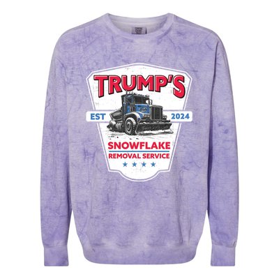 TrumpS Snowflake Removal Service Funny Trump 2024 Great Gift Colorblast Crewneck Sweatshirt