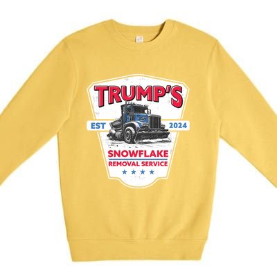 TrumpS Snowflake Removal Service Funny Trump 2024 Great Gift Premium Crewneck Sweatshirt