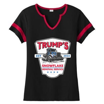 TrumpS Snowflake Removal Service Funny Trump 2024 Great Gift Ladies Halftime Notch Neck Tee