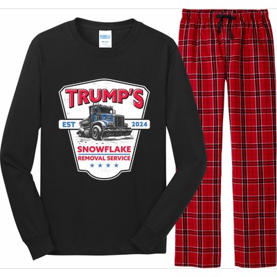 TrumpS Snowflake Removal Service Funny Trump 2024 Great Gift Long Sleeve Pajama Set