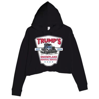 TrumpS Snowflake Removal Service Funny Trump 2024 Great Gift Crop Fleece Hoodie