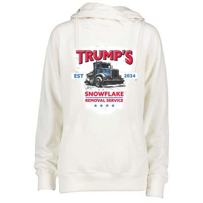 TrumpS Snowflake Removal Service Funny Trump 2024 Great Gift Womens Funnel Neck Pullover Hood