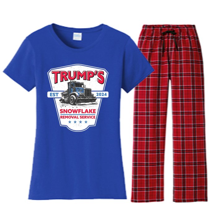 TrumpS Snowflake Removal Service Funny Trump 2024 Great Gift Women's Flannel Pajama Set