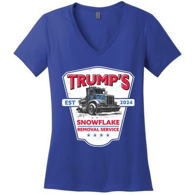 TrumpS Snowflake Removal Service Funny Trump 2024 Great Gift Women's V-Neck T-Shirt