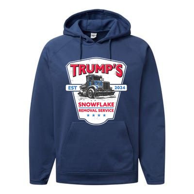 TrumpS Snowflake Removal Service Funny Trump 2024 Great Gift Performance Fleece Hoodie