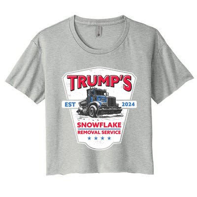 TrumpS Snowflake Removal Service Funny Trump 2024 Great Gift Women's Crop Top Tee