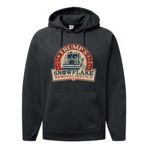 TrumpS Snowflake Removal Service Funny Trump 2024 Performance Fleece Hoodie