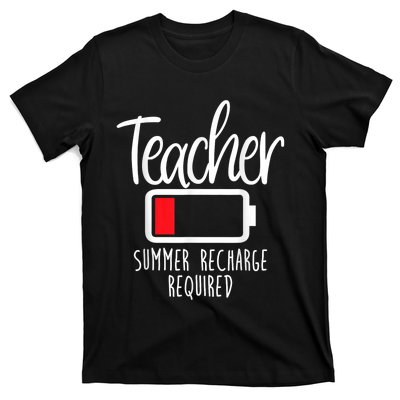 Teacher Summer Recharge Required Last Day School Women Funny T-Shirt