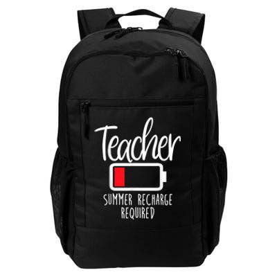 Teacher Summer Recharge Required Last Day School Women Funny Daily Commute Backpack