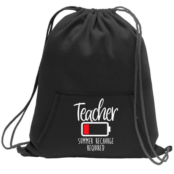 Teacher Summer Recharge Required Last Day School Women Funny Sweatshirt Cinch Pack Bag