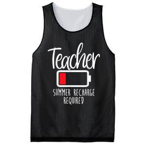 Teacher Summer Recharge Required Last Day School Women Funny Mesh Reversible Basketball Jersey Tank