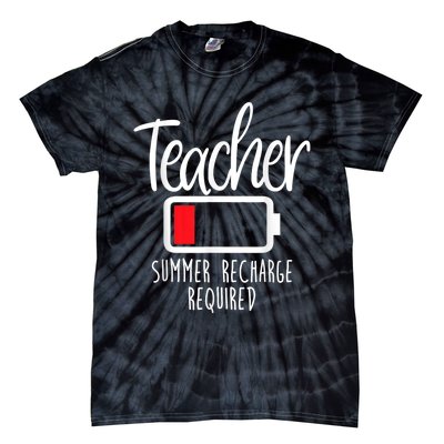 Teacher Summer Recharge Required Last Day School Women Funny Tie-Dye T-Shirt