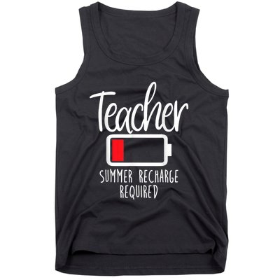 Teacher Summer Recharge Required Last Day School Women Funny Tank Top