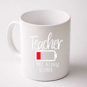 Teacher Summer Recharge Required Last Day School Women Funny Coffee Mug