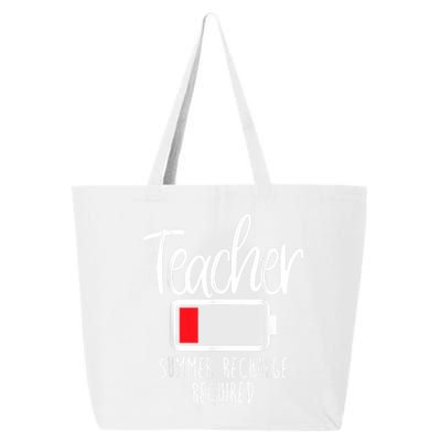 Teacher Summer Recharge Required Last Day School Women Funny 25L Jumbo Tote