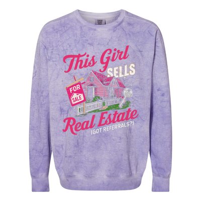 This Sells Real Estate Got Referrals Realtor Colorblast Crewneck Sweatshirt