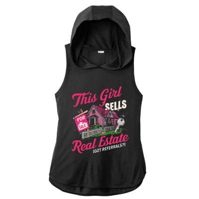 This Sells Real Estate Got Referrals Realtor Ladies PosiCharge Tri-Blend Wicking Draft Hoodie Tank