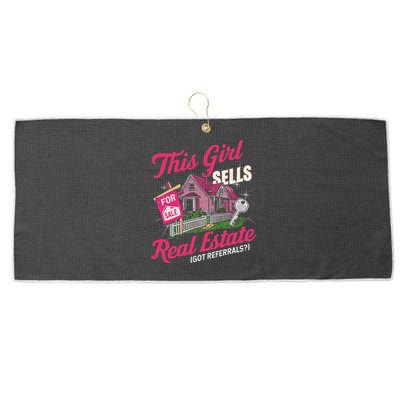 This Sells Real Estate Got Referrals Realtor Large Microfiber Waffle Golf Towel