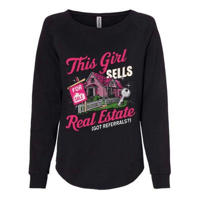 This Sells Real Estate Got Referrals Realtor Womens California Wash Sweatshirt