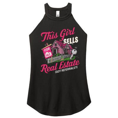 This Sells Real Estate Got Referrals Realtor Women's Perfect Tri Rocker Tank