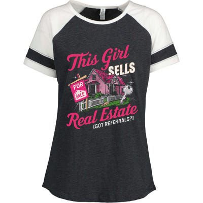 This Sells Real Estate Got Referrals Realtor Enza Ladies Jersey Colorblock Tee