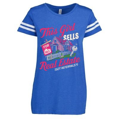 This Sells Real Estate Got Referrals Realtor Enza Ladies Jersey Football T-Shirt