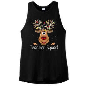 Teacher Squad Reindeer Christmas Holiday Ladies PosiCharge Tri-Blend Wicking Tank