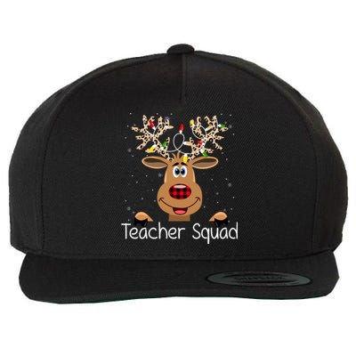 Teacher Squad Reindeer Christmas Holiday Wool Snapback Cap