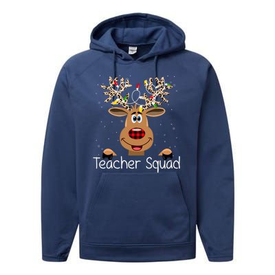 Teacher Squad Reindeer Christmas Holiday Performance Fleece Hoodie