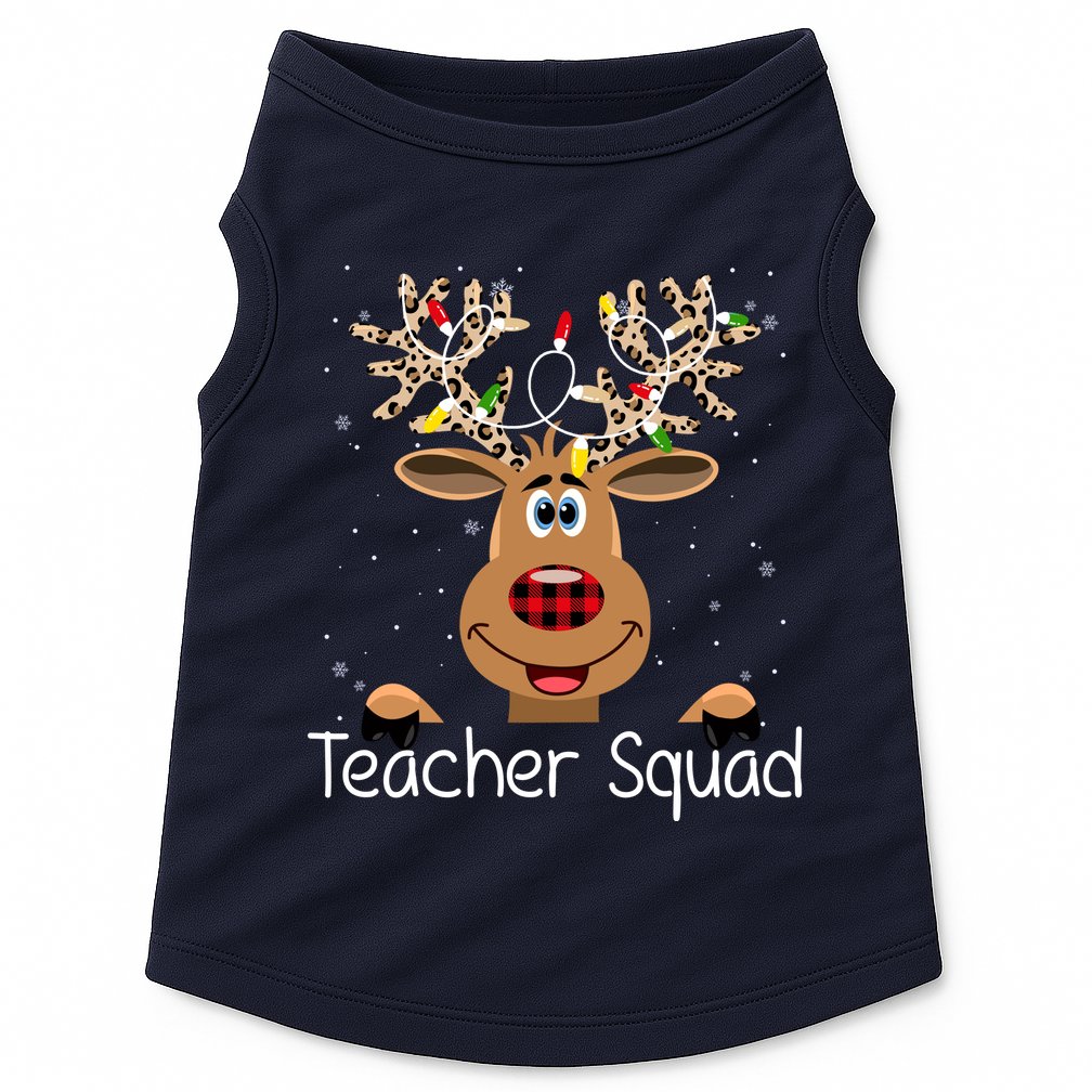 Teacher Squad Reindeer Christmas Holiday Doggie Tank