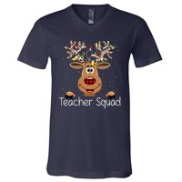 Teacher Squad Reindeer Christmas Holiday V-Neck T-Shirt