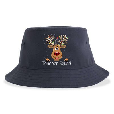 Teacher Squad Reindeer Christmas Holiday Sustainable Bucket Hat