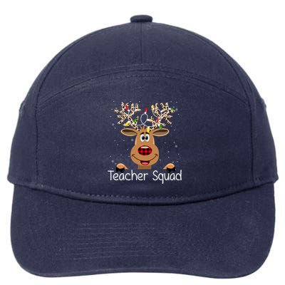 Teacher Squad Reindeer Christmas Holiday 7-Panel Snapback Hat