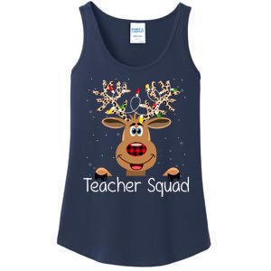 Teacher Squad Reindeer Christmas Holiday Ladies Essential Tank