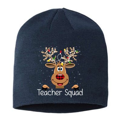 Teacher Squad Reindeer Christmas Holiday Sustainable Beanie