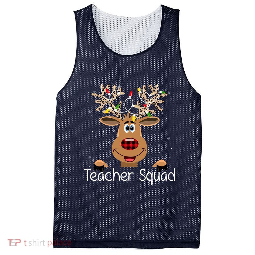 Teacher Squad Reindeer Christmas Holiday Mesh Reversible Basketball Jersey Tank