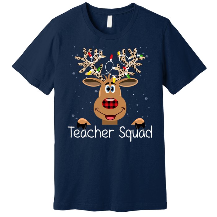 Teacher Squad Reindeer Christmas Holiday Premium T-Shirt