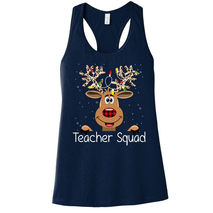 Teacher Squad Reindeer Christmas Holiday Women's Racerback Tank